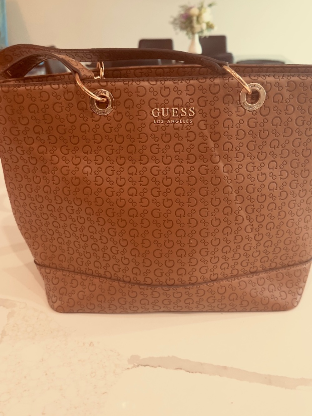 Guess brown tote bag
